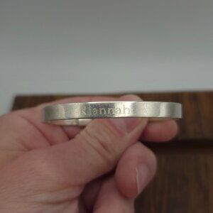 6 Inch 925 Sterling Silver Riannah Name Cuff Bracelet